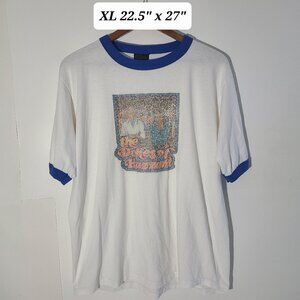 Vintage 90s Dukes of Hazzard Ringer Men's XL Blue/White Distressed Graphic Tee